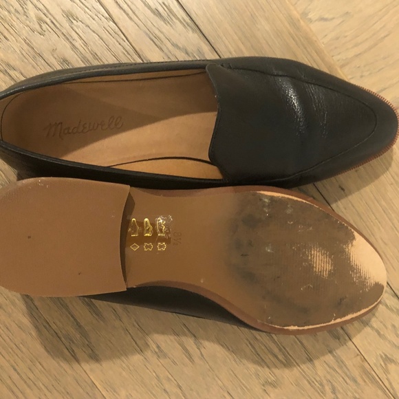 Madewell The Frances Skimmer Loafers Shoe Burnish black Leather Pointed 8.5 - Picture 3 of 7